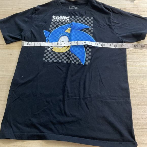 Sonic The Hedgehog Boys' Supersonic Speedster Checked Character T-Shirt XL /XLT - Picture 3 of 5